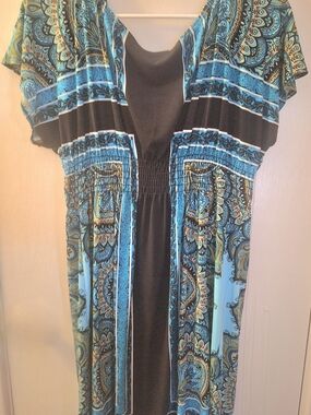 Blue Paisley V-Neck Tunic